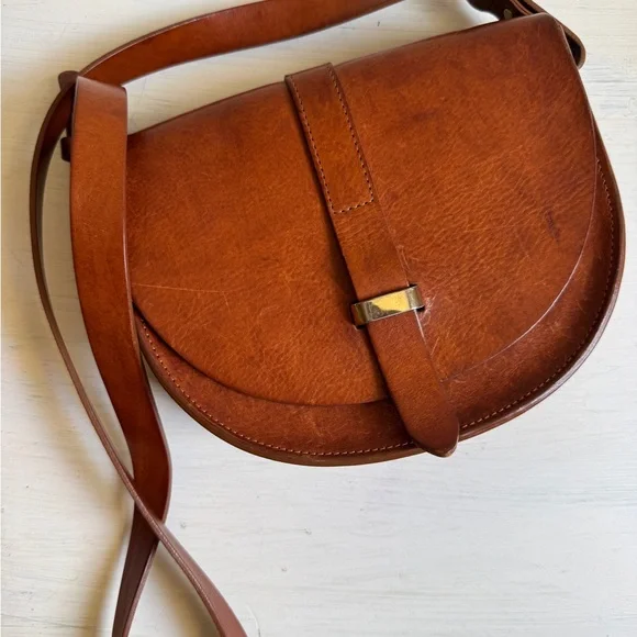 Sezane ORIGINAL design Claude Tan Leather Crossbody Bag 2017/2018 - Picture 1 of 9